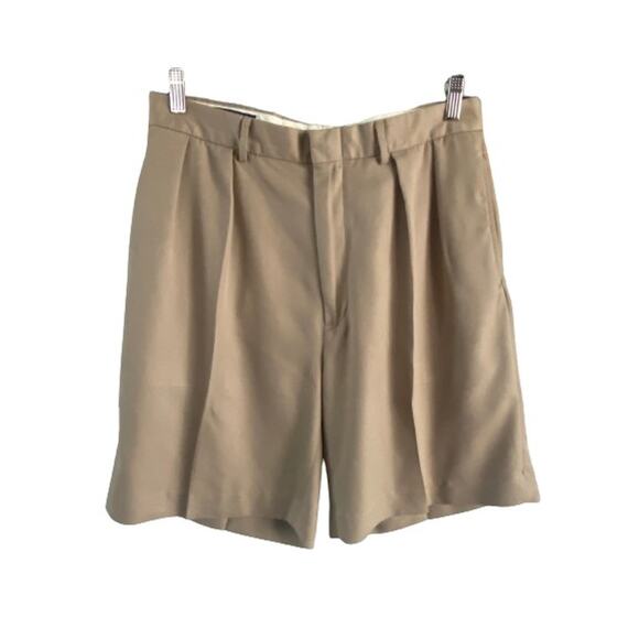 Polo Golf Mens‎ 34 Pleated Golf Fairway Shorts Khaki Dress Casual Chino Shorts - Picture 1 of 9